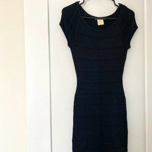 Black ribbed bodycon Marciano dress